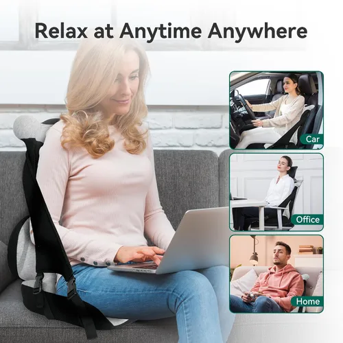 Vista 14 de Almohada de Apoyo Lumbar de Espuma Viscoelástica, Cojín para Asiento de Coche, Cojín para Silla de Oficina, Almohada de Asiento de Una Pieza, Mejora