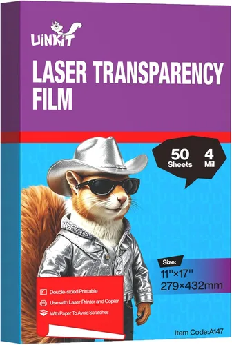 Vista 7 de Uinkit OHP Película de transparencia de 4 x 6 pulgadas, 50 hojas, hojas de transparencia láser 100% transparente para impresora láser y copiadora