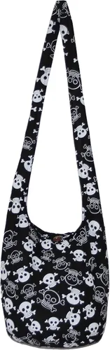 Vista 15 de Bolso cruzado estilo bohemio bohemio estilo hobo hippie gótico de 33 pulgadas, color negro