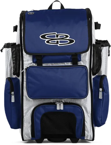 Vista 32 de Boombah Rolling Superpack - Bolsa para equipo de béisbol/sóftbol, varios colores, mango telescópico y capacidad para 4 murciélagos, versión con Negro