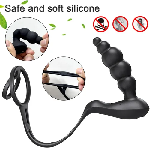 Vista 3 de Vibrador para principiantes con control remoto para hombres, vibrador anal de próstata vibrador de próstata juguete sexual para parejas