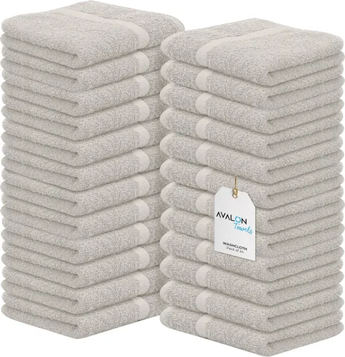 Vista 23 de Avalon Towels Wash Cloths for Showering 24 Pack Face Towels 100% Cotton Baby Pink Washcloths 12x12 Wash Rags, Facial Towel, Fingertip Towel,Bath Rags