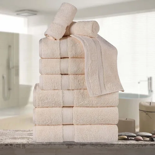 Vista 185 de Juego de 6 toallas de algodón egipcio Superior, incluye 2 toallas de baño, 2 toallas de mano, 2 toallas de cara/toallitas, ultra suaves de lujo