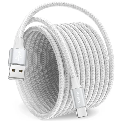 Vista 9 de Cable USB C de 10 pies, largo USB A a USB C de carga rápida, cable de carga Negro trenzado para iPhone 17 Air 16 15 Pro Max Plus, para Samsung