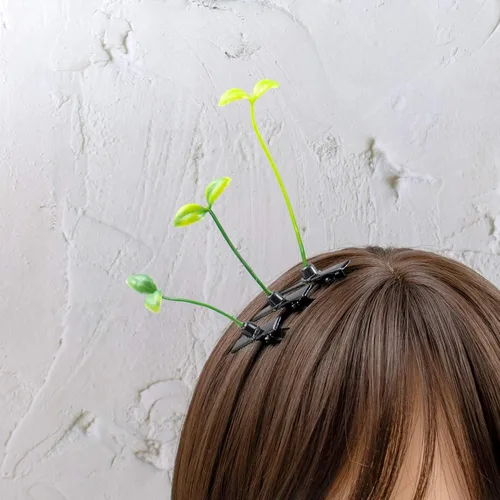 Vista 8 de AUEAR, Paquete de 20 pinzas para el pelo de brotes de frijoles de plantas, horquilla de guisante, accesorios para la cabeza para mujeres y niñas