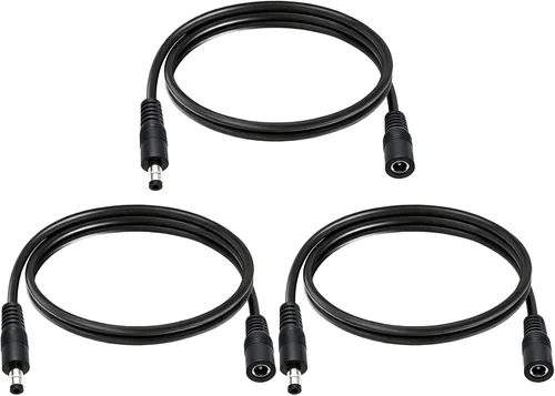 Vista 9 de Cable de extensión de alimentación de 14 AWG CC de 0.217 in x 0.098 in macho a hembra, cable de alimentación CC de alta corriente de 12 V/24 V