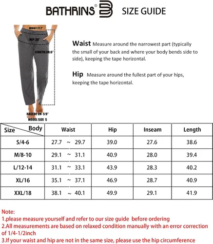 Vista 6 de BATHRINS Womens Comfy Lounge Pants Loose Yoga Pants Drawstring Soft Pajama Pants with Pockets