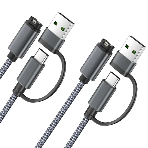 Vista 12 de Itramax - Cable de carga 2 en 1 para Garmin Watch de 4 pies, cable de alimentación de carga para Garmin Fenix 8 E 7 7X 7S 6 5 5X 5S Solar