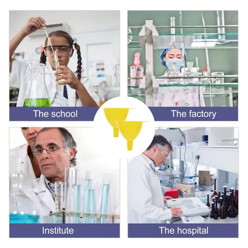 Vista 8 de POPETPOP Embudo de laboratorio Pequeño embudo líquido de plástico de 2.95 pulgadas para llenado preciso de botellas y uso químico en laboratorio