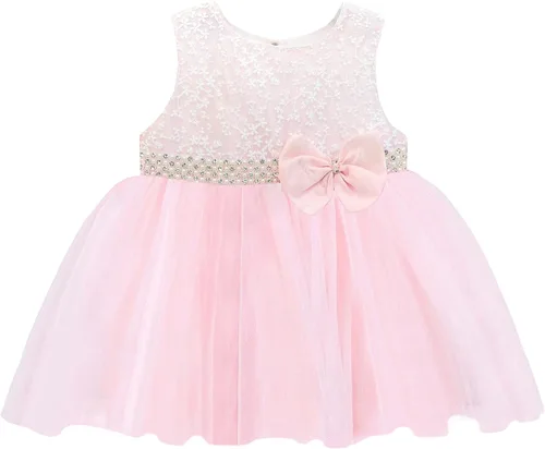 Vista 3 de Lilax Vestido de tul de encaje para niña de 3 piezas