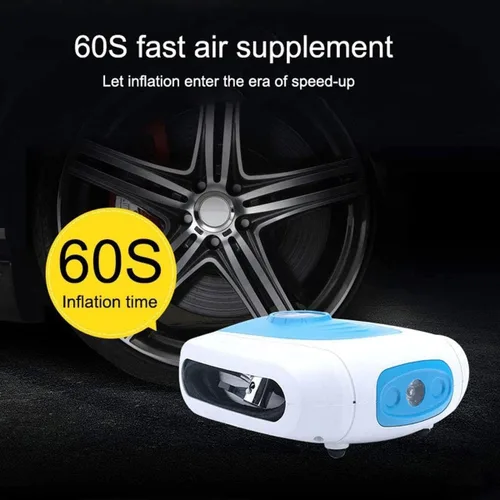 Vista 7 de Compresor de aire portátil Mini inflador bomba eléctrica, pantalla digital LED de 12 V, mini compresor de aire inteligente multifuncional