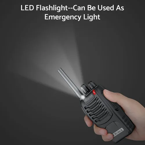 Vista 13 de Proster Walkie Talkies recargables, 1 par, radios bidireccionales de largo alcance de 16 canales con cargador USB, micrófono de auricular