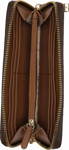 Vista 3 de Calvin Klein Bolso de mano con cartera con cremallera alrededor de la firma, Marrón Multicolor