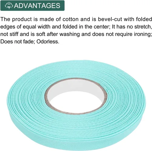 Vista 169 de MECCANIXITY Cinta al bies de doble pliegue de 1/2 pulgada de poliéster continuo a granel para costura, costura, dobladillo, encuadernación y Beige