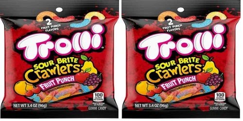 Vista 17 de Trolli - Sour Brite Crawlers, sabor Very Berry, 5 onzas. Gusanos de goma agrios muy bayas, bolsa de clavijas, aperitivos, compartir, sobre