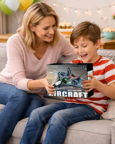 Vista 7 de JoyRapt Drones para niños Avión RC de espuma, avión de control remoto Toys and Gifts for 6 8 10 Years Old Boys, Jet Helicopter Drones with LED