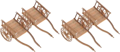 Vista 10 de STOBOK Carro de cultivo en miniatura, modelo de casa de muñecas, carretillas en miniatura, carrito de simulación, adornos de paisaje, carro antiguo