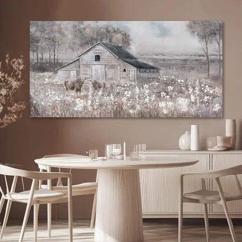Vista 5 de SDYA Lienzo decorativo de paisaje para pared, impresiones fotográficas de animales, blanco y marrón, decoración para colgar en la pared, 24 x 48