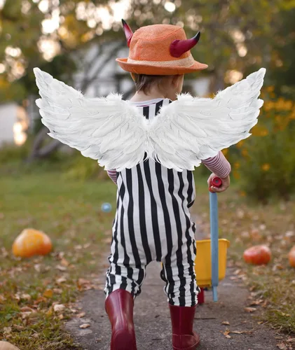 Vista 6 de Hyperzoo Angel Wings with Halo Headband for Girls Fallen Angel Costume for Kids Toddler Adult for Halloween Christmas Party