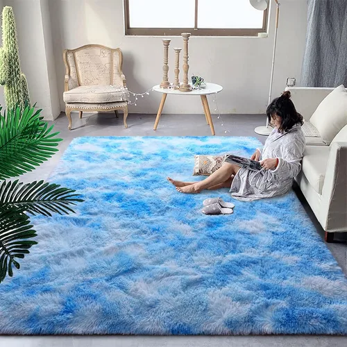 Vista 12 de DweIke Alfombras de pasillo beige esponjosas para dormitorio, 2 x 6 pies, alfombra larga de felpa suave para niñas y niños, antideslizante y lavable