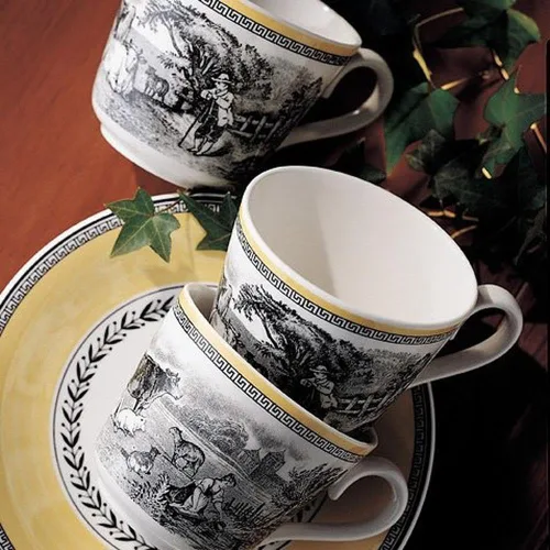 Vista 3 de Villeroy & Boch Audun Ferme - Cuenco de león, 20 onzas, porcelana premium, blancogris