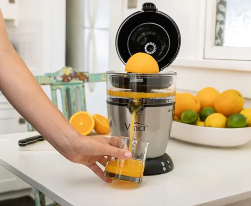 Vista 7 de Vinci Exprimidor Eléctrico de Cítricos Manos Libres, Máquina Exprimidora de 1 Botón, Exprimidor de Naranja Lima Pomelo Limón, Exprimidor de Naranja