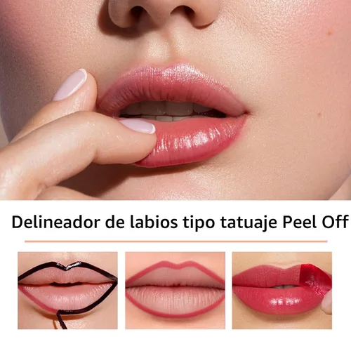 Vista 7 de BANGFENG Juego de 4 Delineadores de Labios Despegables con Tintura - De Larga Duración, A Prueba de Manchas, Tinte de Labios Mate Nude Resistente al