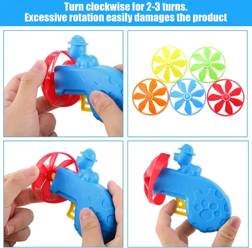 Vista 4 de Sumind 15 piezas de juguetes de caza para gatos, coloridas hélices voladoras para gatos persiguiendo hélice voladora, juguete para interactivo