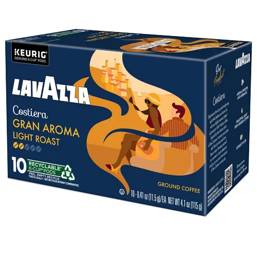 Vista 12 de Lavazza Costiera Gran Aroma, Cápsulas Keurig K-Cup de una sola porción, café tostado ligero, caja de 60 unidades (6 paquetes de 10)