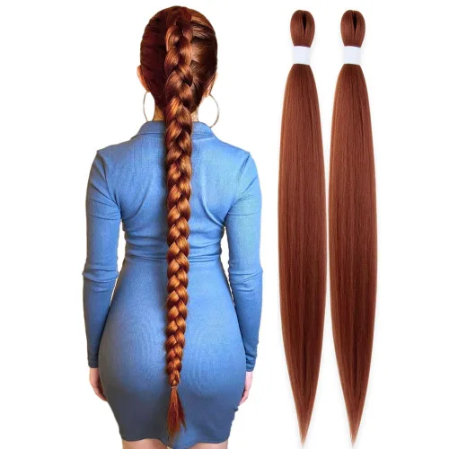 Vista 49 de Cabello trenzado burdeos, 10 pulgadas, 4 paquetes Cabello preestirado, trenzas de ganchillo cortas y rectas, textura Yaki, fibra sintética