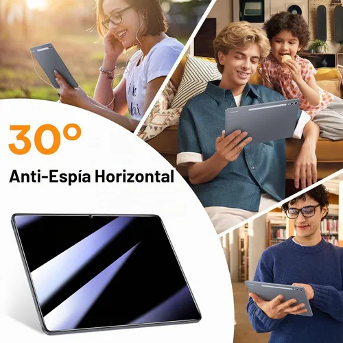 Vista 4 de OMOTON Protector de pantalla de privacidad para Galaxy Tab S10+/S9 FE+, S9+, S8+, S7 FE, S7+ Negro