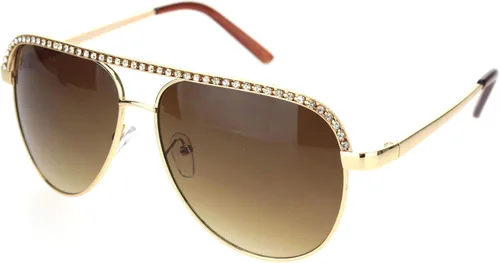 Vista 2 de Gafas de sol de piloto recortadas con diamantes de imitación