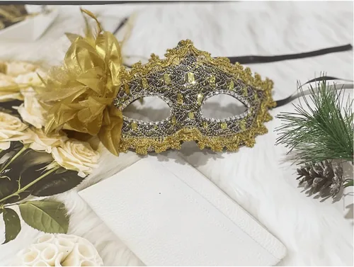 Vista 2 de Máscaras para fiesta de máscaras, máscaras venecianas para mujer, bailes de graduación, Mardi Gras, máscaras de Halloween (8 colores)