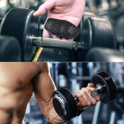 Vista 3 de Anti-Slip Workout Grips, Ergonomics Rubber Gym Grips, Weight Lifting Grips for Hand Protection, Workout Gym Gloves for Men and Women Deadlift