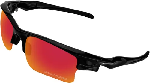 Vista 2 de 2.0mm Thick Polarized Lens Replacement for Oakley Fast Jacket XL OO9156 Sunglasses - Fire Red Polarized Lenses Mirror Coating