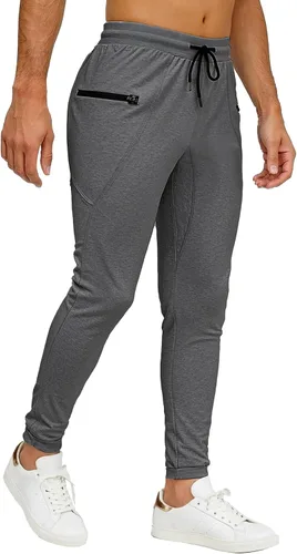 Vista 6 de MAIKANONG Pantalones deportivos ajustados para hombre, pantalones de entrenamiento para gimnasio, correr, atletismo, casual