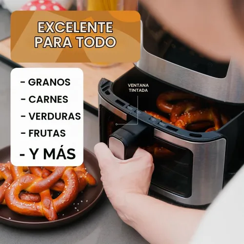 Vista 5 de Stilaris - Freidora de aire digital de 4.5 L, compacta y no tóxica para cocinas pequeñas, fácil de usar con controles táctiles de precisión, comidas