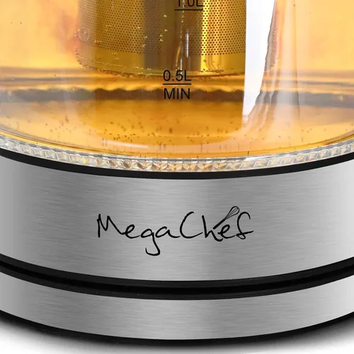 Vista 6 de [Usado] MegaChef 1.8Lt. Cuerpo de vidrio y hervidor de té eléctrico de acero inoxidable con infusor de té