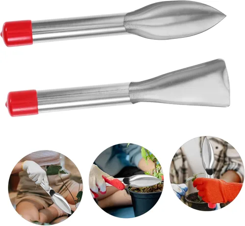 Vista 8 de Paleta de jardín de acero inoxidable, herramientas de mano ergonómicas para excavar y plantar plantas, palas de jardinería ligeras y portátiles