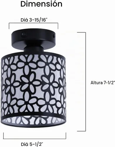 Vista 3 de Lámpara Colgante para Comedor de RV, Incluye 1 Bombilla LED Reemplazable, Luz Interior de 12V para RV con Interruptor, Forma de Flor Enrrollada
