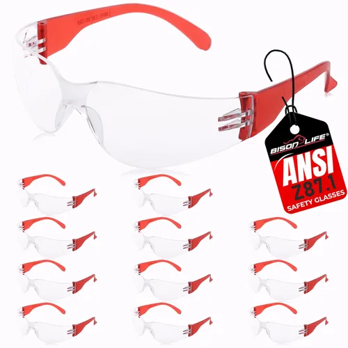 Vista 9 de BISON LIFE Gafas de seguridad surtidas para hombres y mujeres ANSI Z87.1