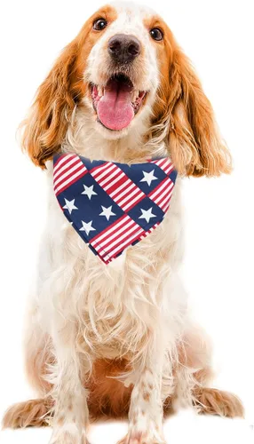 Vista 5 de Bubblepup Bandana para perro, 1 bandana de verano para perro, cómodas bandanas de algodón para perro niño y niña, bufanda triangular para perros