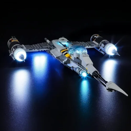 Vista 2 de YEABRICKS Kit de luz LED para Lego - Modelo de bloques de construcción N-1 Starfighter de Star Wars The Mandalorian, juego de luces LED compatible