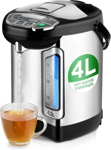Vista 13 de NutriChef Hervidor Eléctrico de Agua y Calentador - Dispensador Eléctrico de Agua Caliente de Acero Inoxidable de 3L/3.17 Qt con Base Giratoria