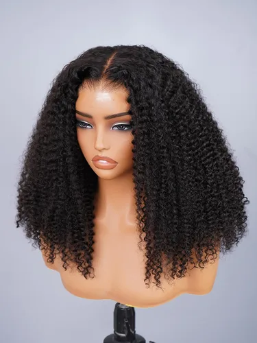 Vista 3 de Pelucas de encaje frontal HD de cabello humano ISEE con textura rizada y crespa listas para usar, pelucas de encaje sin pegamento para mujeres, sin