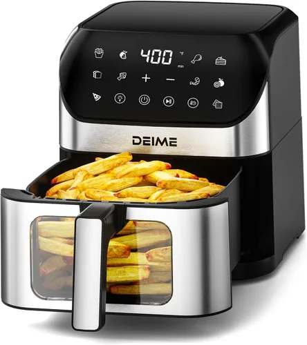Vista 8 de Freidora de aire de 6.2 cuartos de galón de gran capacidad, freidora de aire caliente sin aceite, horno de 1500 W, cocina saludable con 8 ajustes