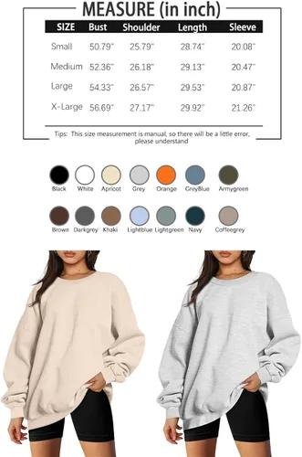 Vista 5 de Trendy Queen Sudaderas de gran tamaño para mujer, sudaderas con capucha de forro polar con cuello redondo, suéteres cómodos, ropa de otoño e