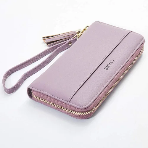 Vista 2 de Cyanb, carteras para mujeres, doblada, para muñeca, damas bolso largo con correa.
