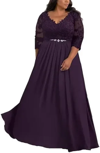 Vista 5 de Mother of The Bride Dresses for Wedding Lace Plus Size Wedding Guest Dress V Neck Mother of The Groom Dresses