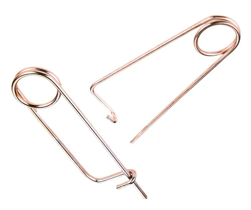Vista 2 de Broche dorado con forma de chaveta de acero con forma de pasador de resorte, broche de bloqueo rápido, cierre de cierre para enganche de jardín